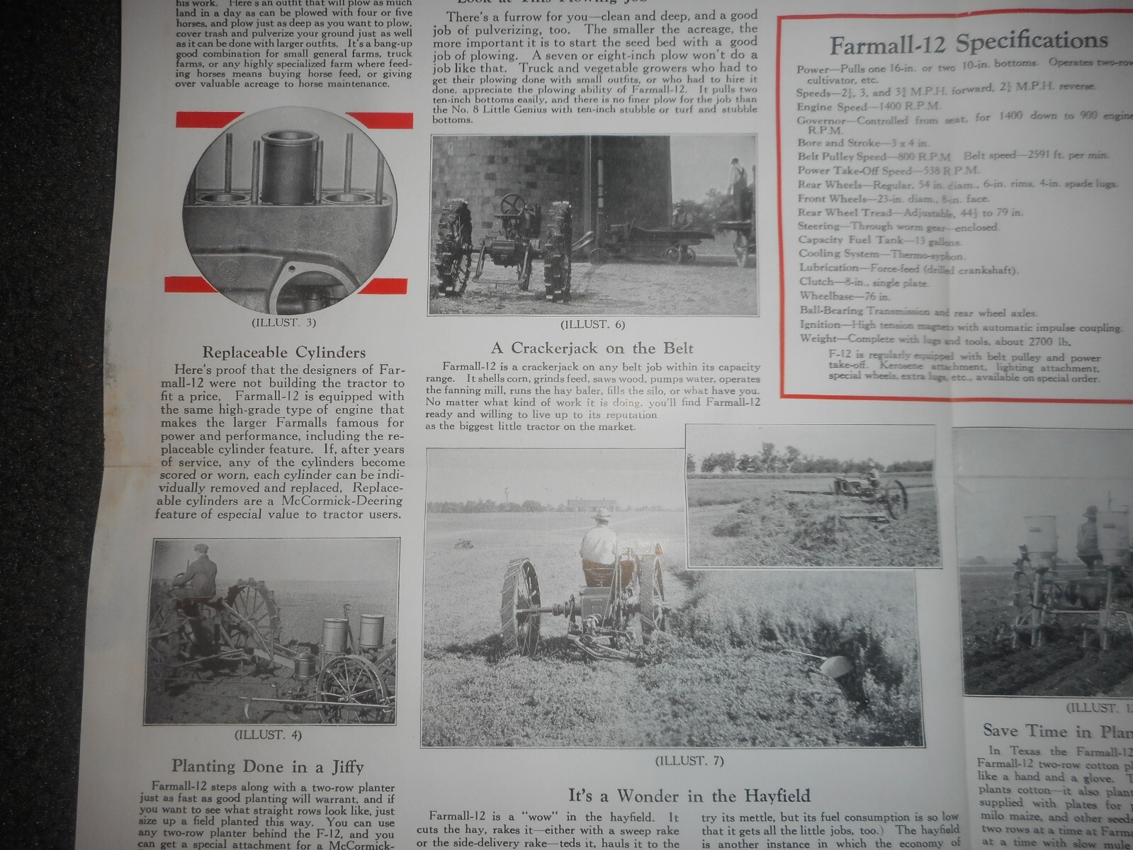 IH McCormick Deering Farmall 12 Tractor Salesman Dealer Window Brochure c.1930