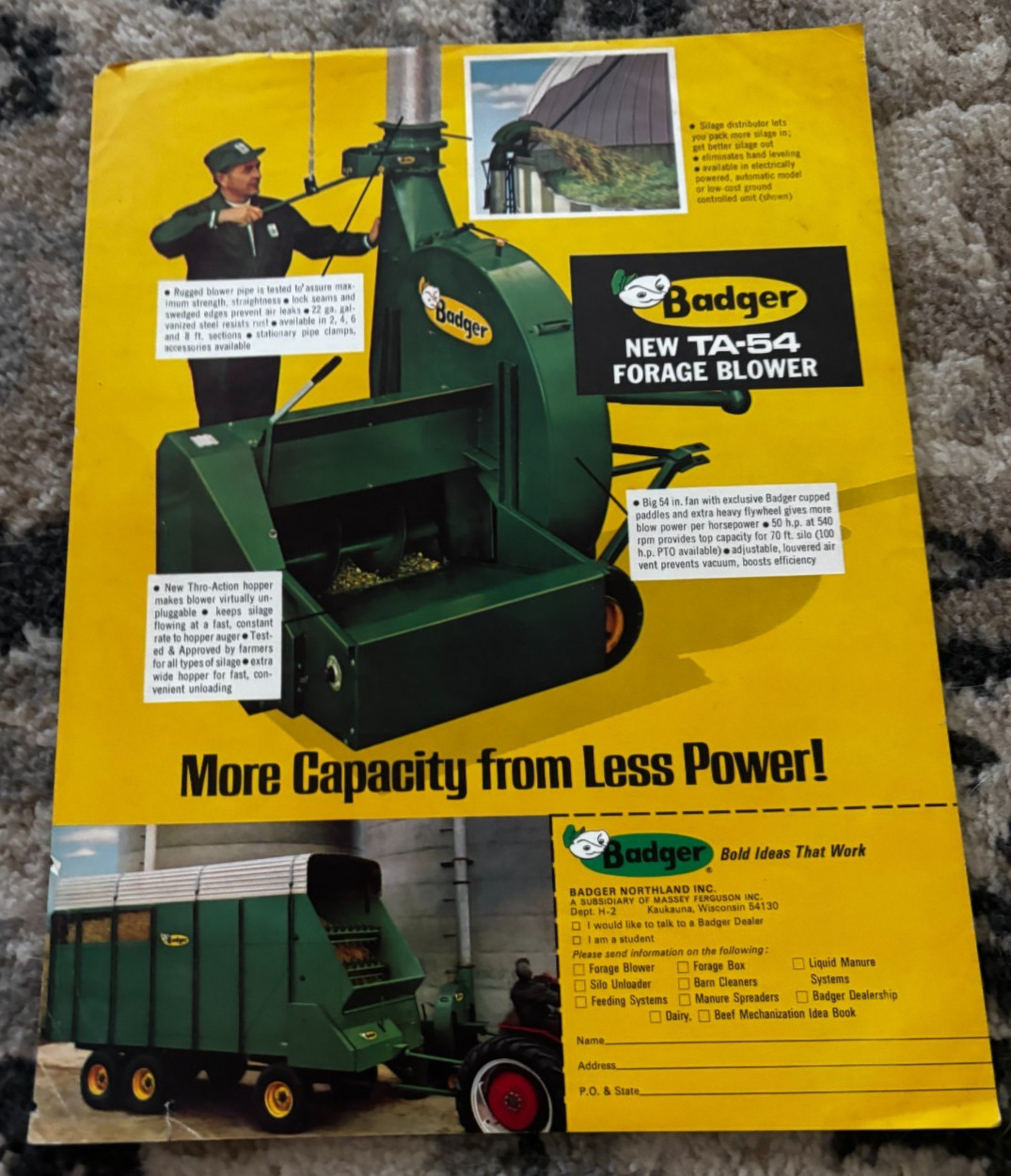 Badger TA-54 Forage Blower Brochure DCPA26