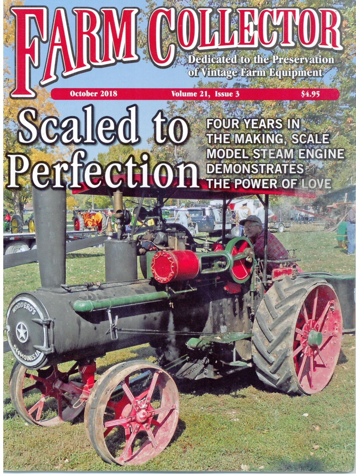 5/8 scale 22 HP Wood Brothers Engine, Cast Iron Implement Seat and Hay Carrier