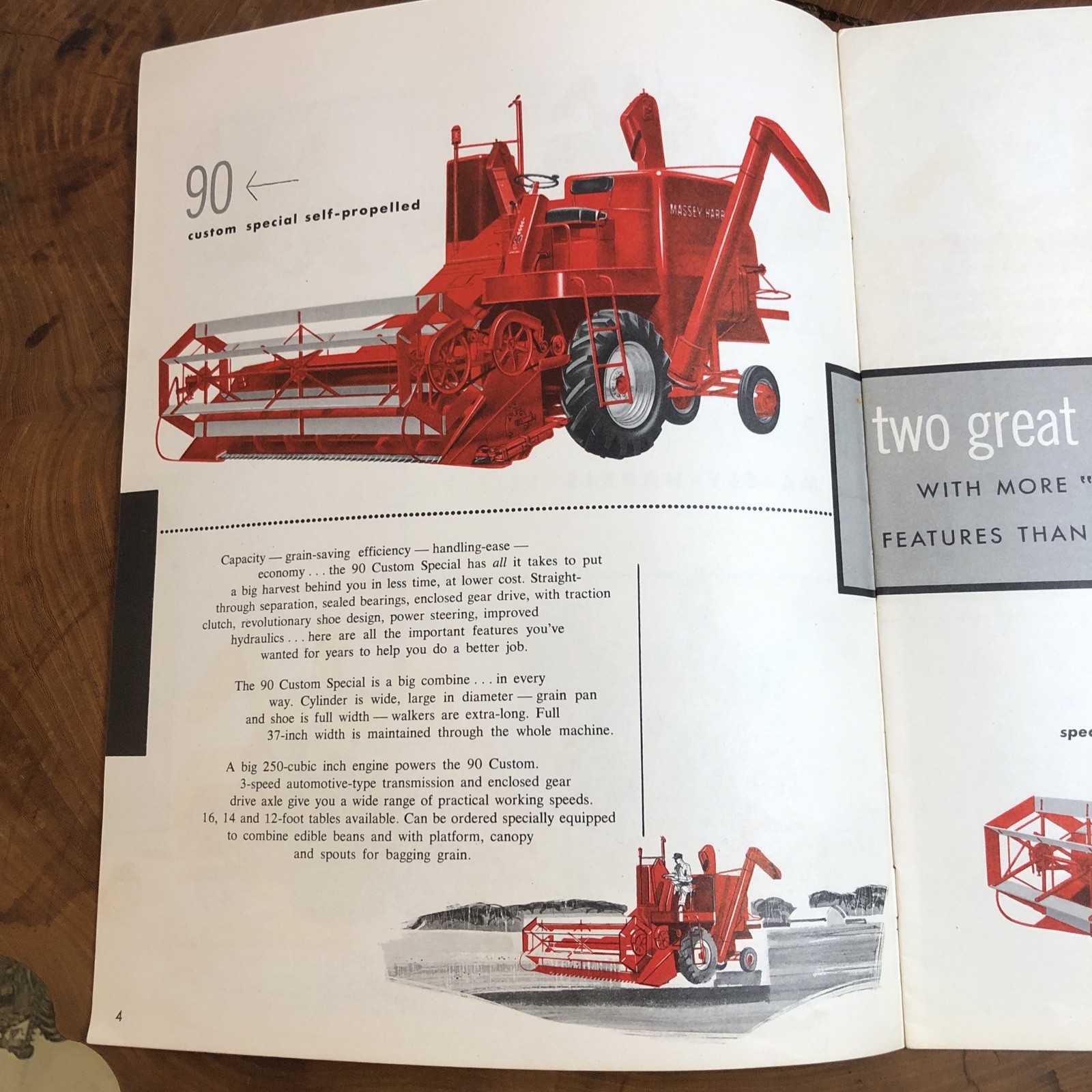 1955 MASSEY-HARRIS SELF-PROPELLED COMBINES 90 – 80 – 60 SALES BROCHURE
