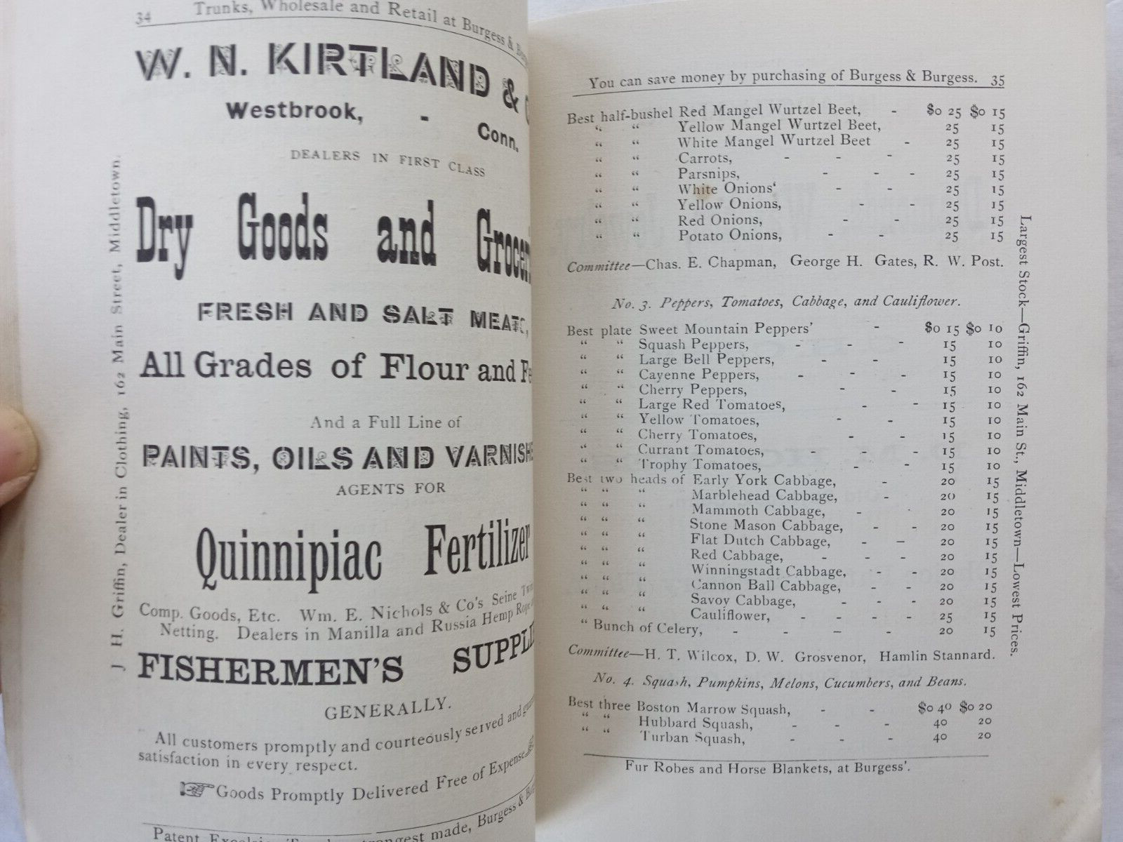 WESTBROOK CT Agricultural Society 1887 Cattle Show & Fair Program 7th Annual