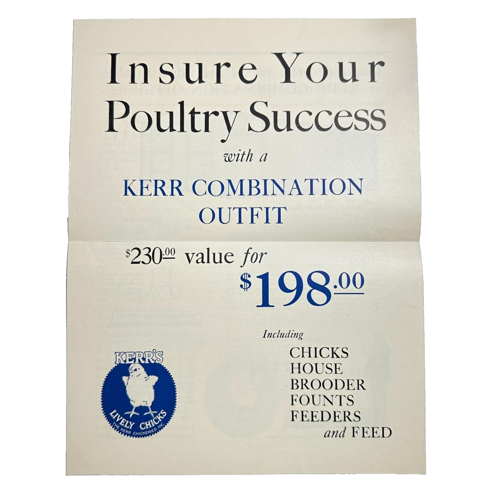 1924 Kerr’s Lively Guaranteed Lively Chicks Catalog Kerr Chickeries NEWARK NJ