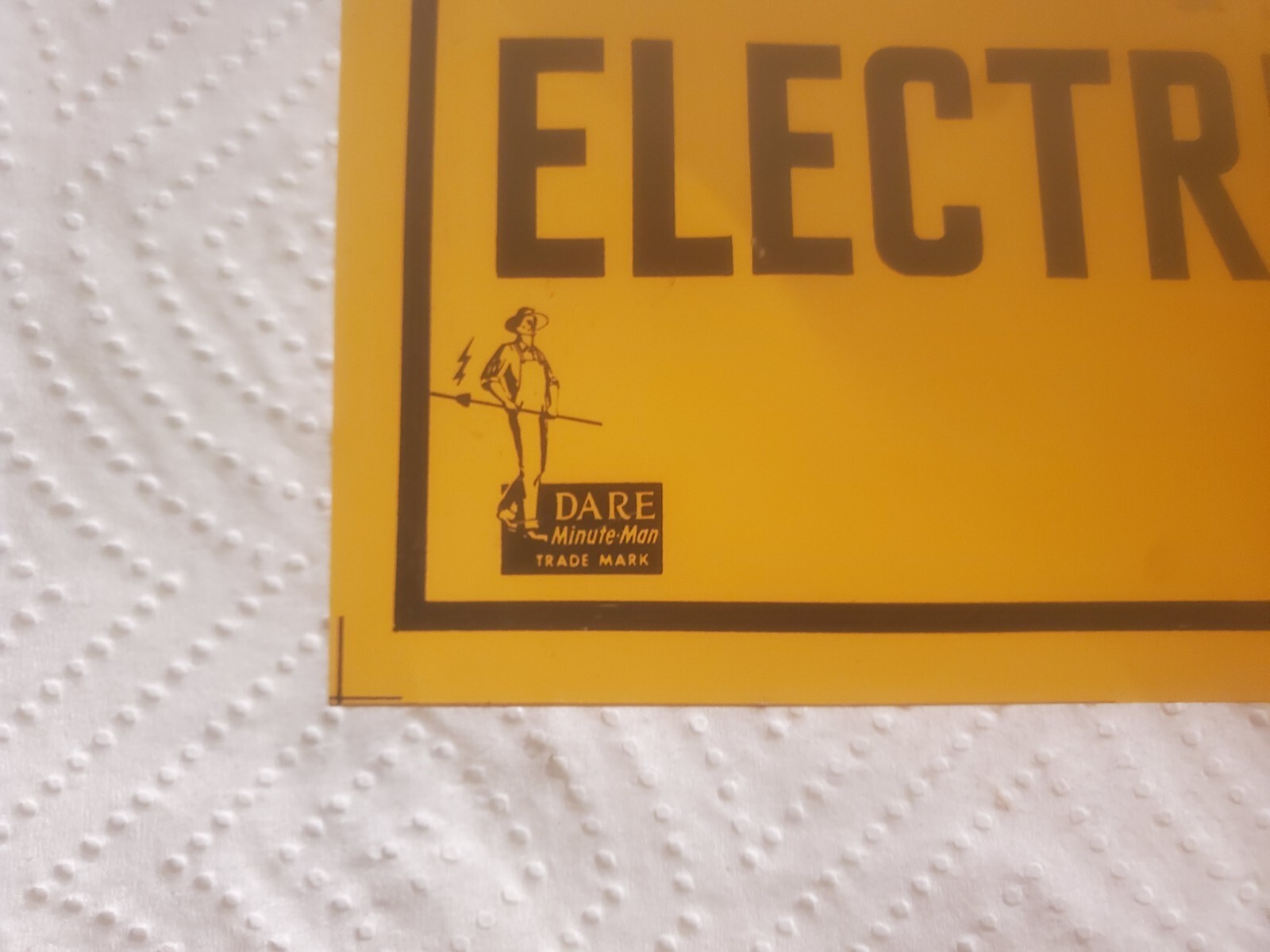 8″ X 4″ Metal Sign Electric Fence Dare Minute Man Logo Farm Ranch Decor