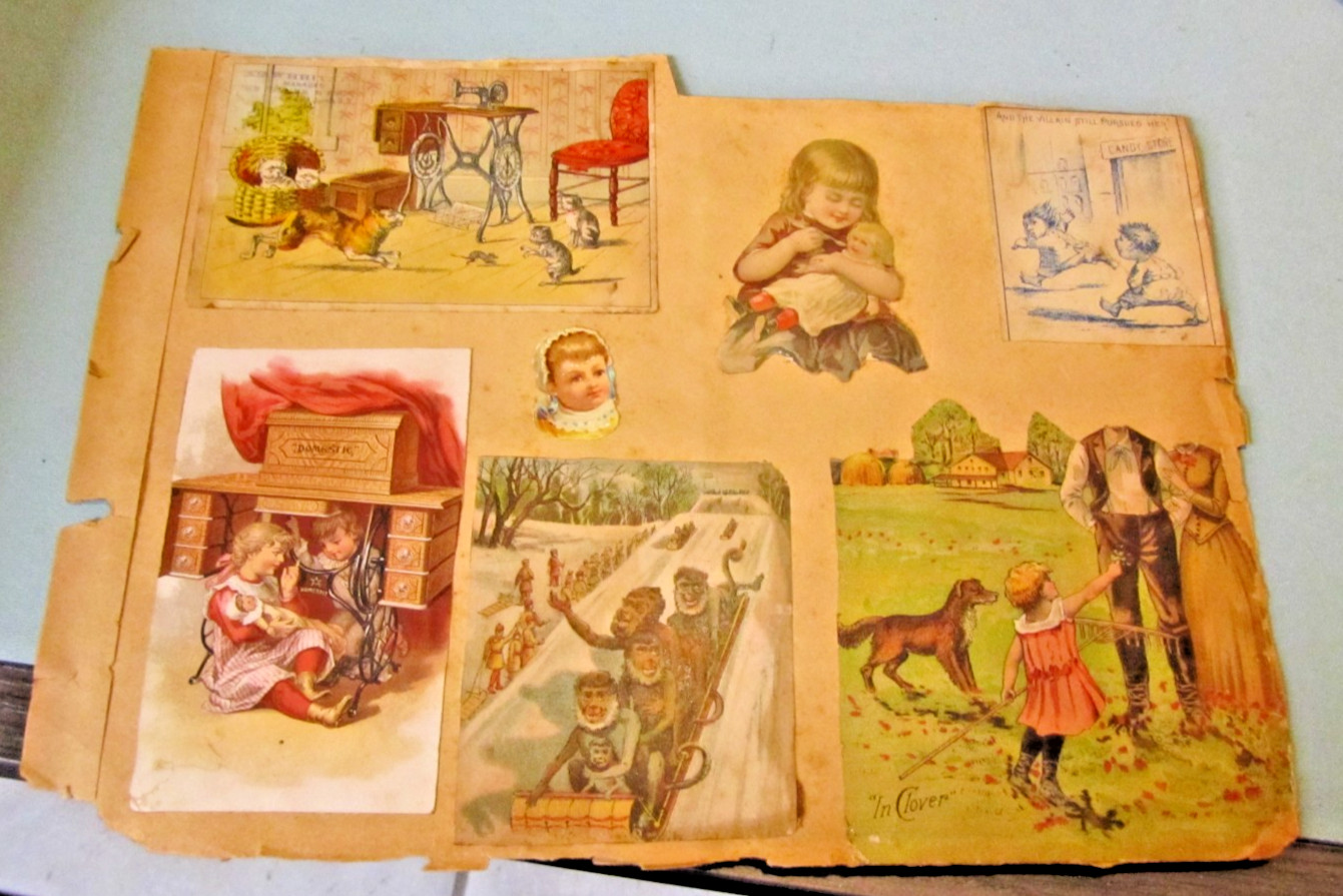 1890’s The Biggle Dinner Farmers at the First Table Victorian Color Litho + Card