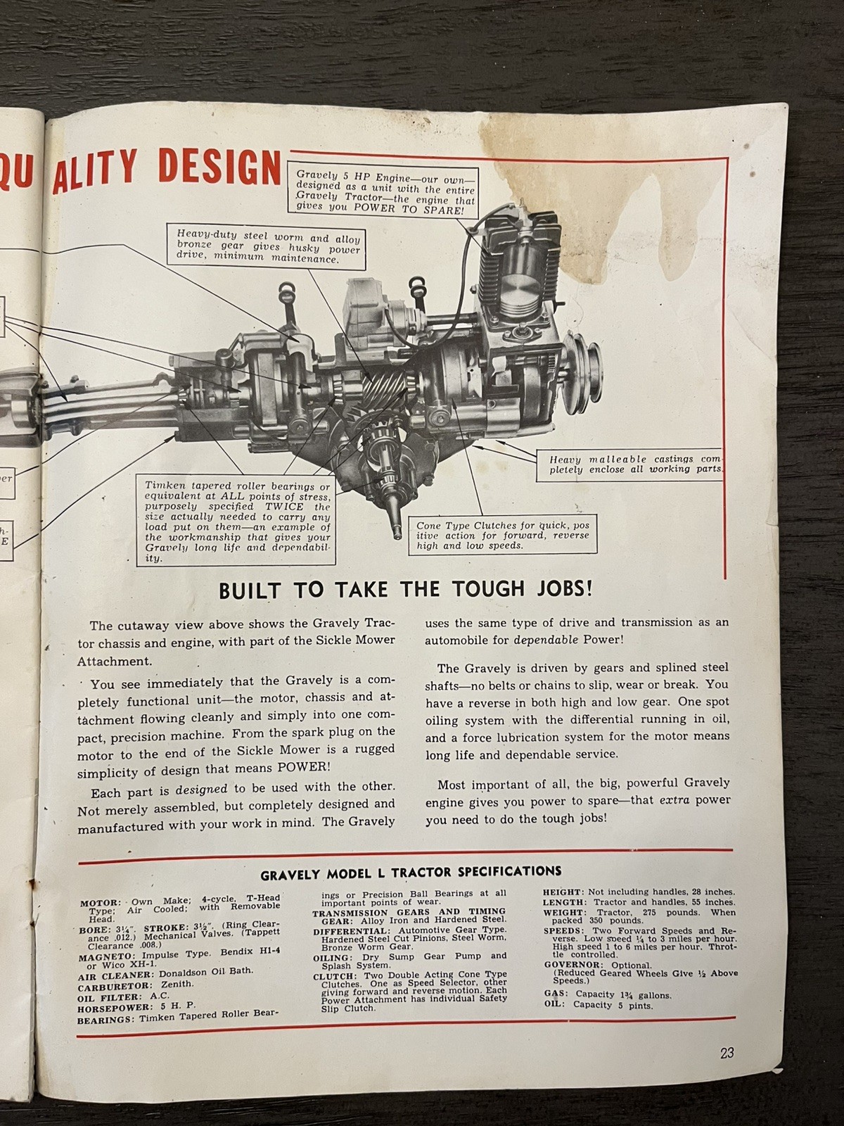 Vintage Collectible Gravely Power Equipment Catalog 1953 Power Vs Drudgery