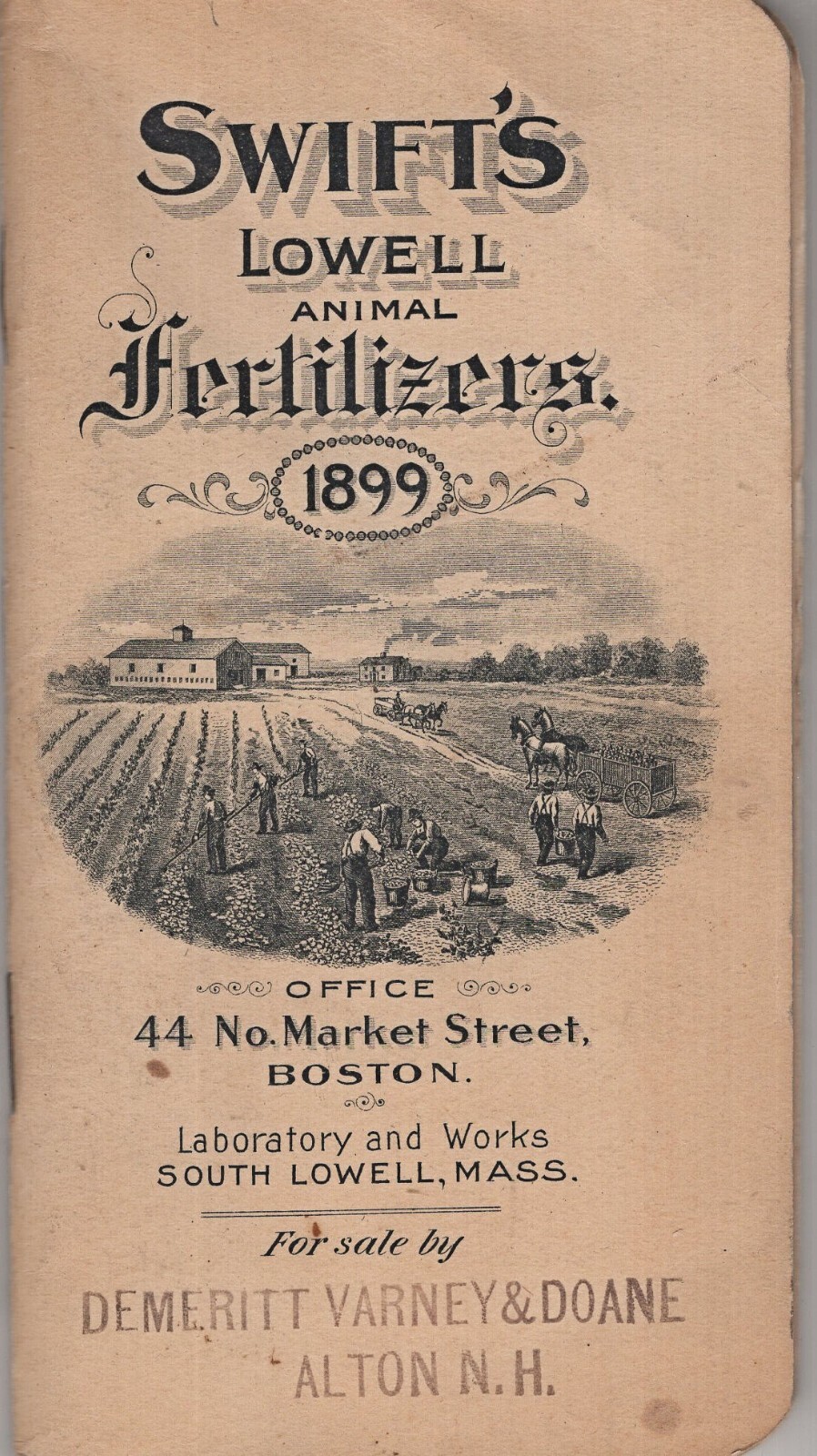 1899 Swift’s Lowell Animal Farm Fertilizers Adv. Book + Pocket Memo 96p.