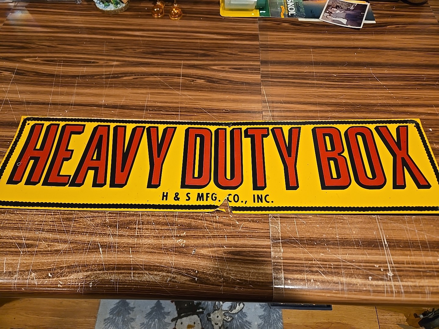 Vintage H&S Heavy Duty Box Farm Tin Sign Marshfield WI