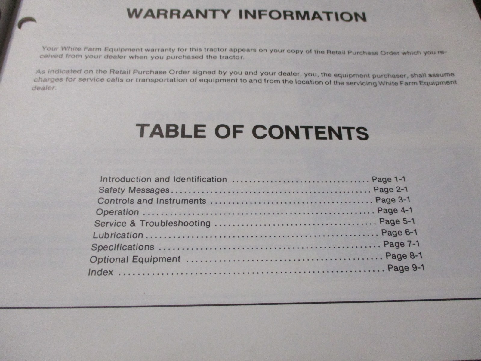 White 2-55 Field Boss Tractor Operator’s Manual 1982