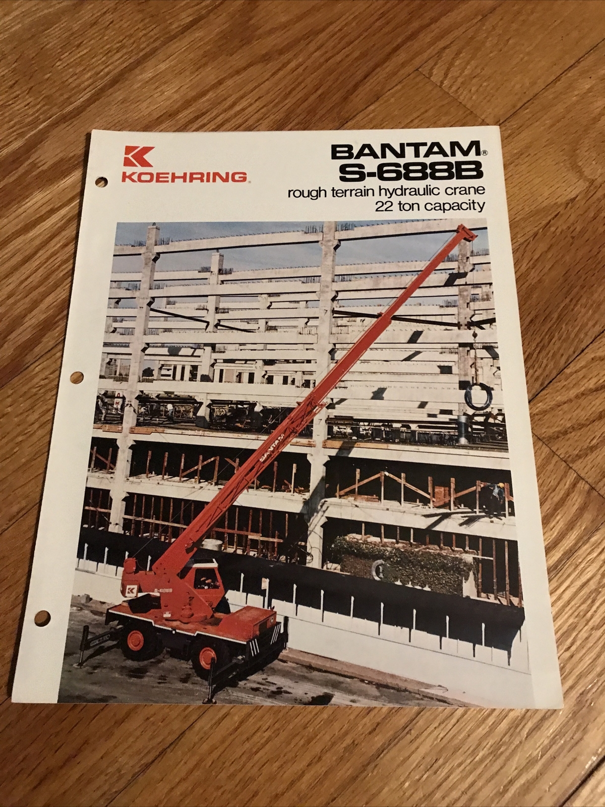 Original Koehring Bantam S688B rough terrain crane dealer sales brochure
