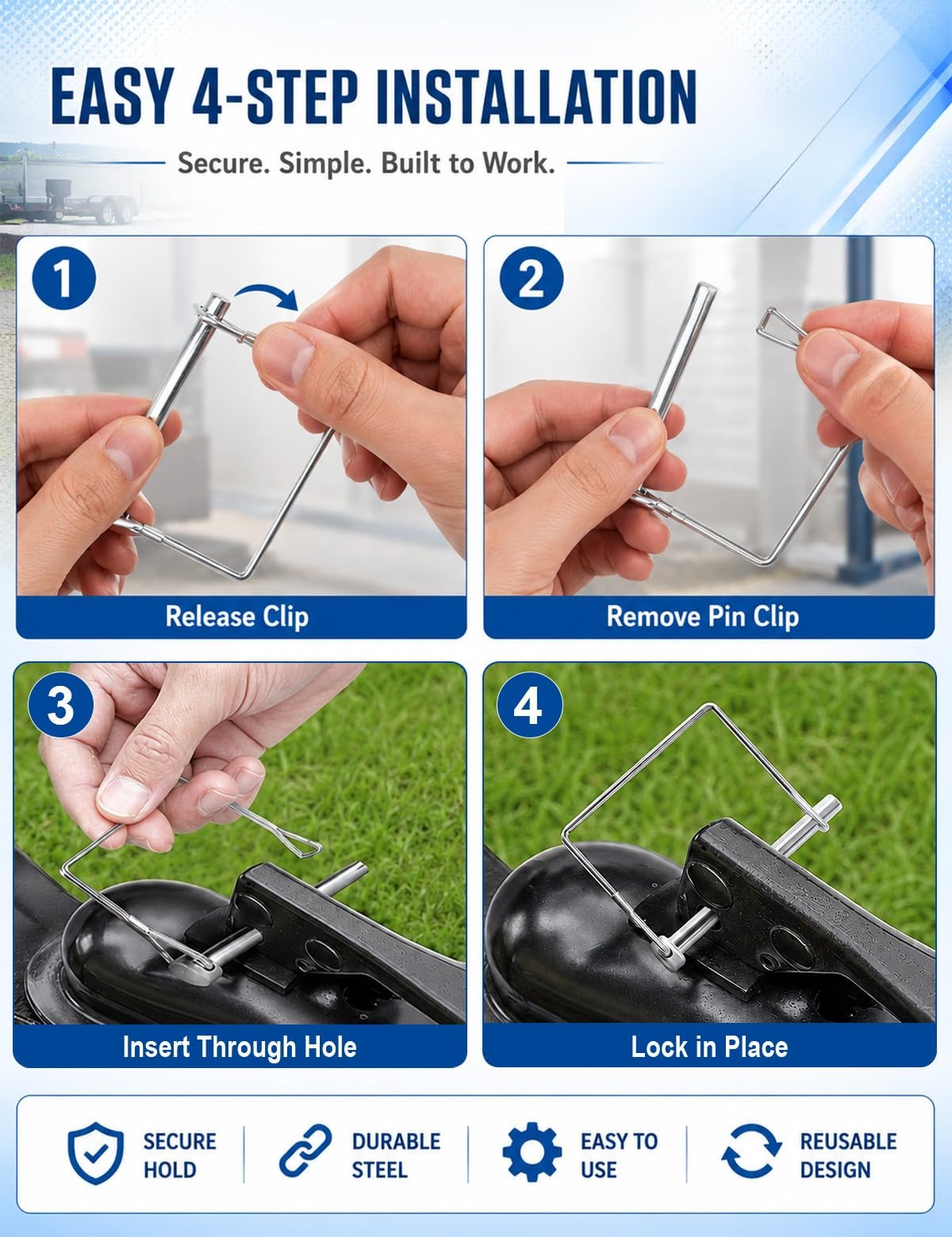 TVLVCGXV 1/4″ Trailer Pin Hitch Latch 5 Pack
