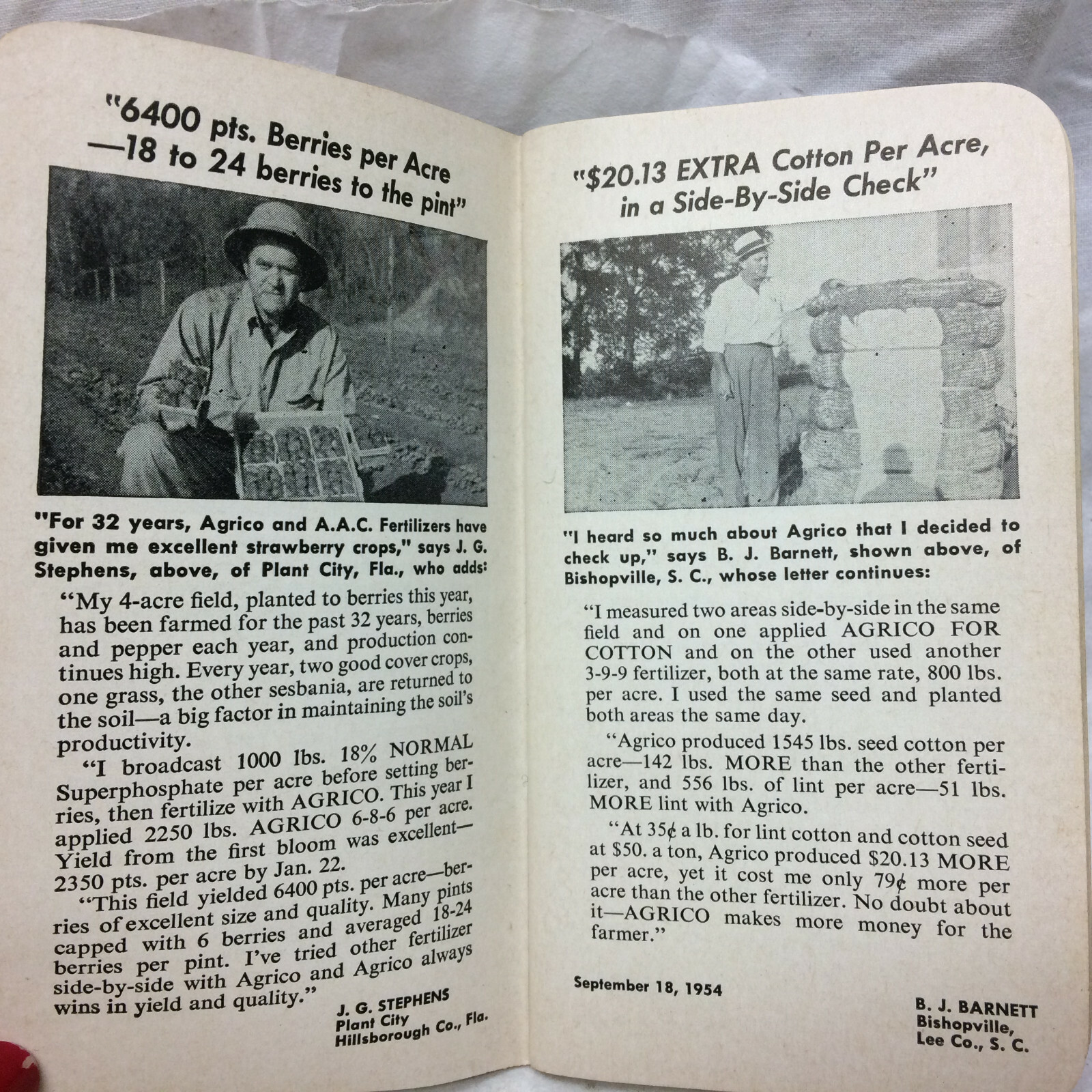 2 Vtg 1950’s Pocket Notebook Advertising Agrico Fertilizer & Globe Fertilizers