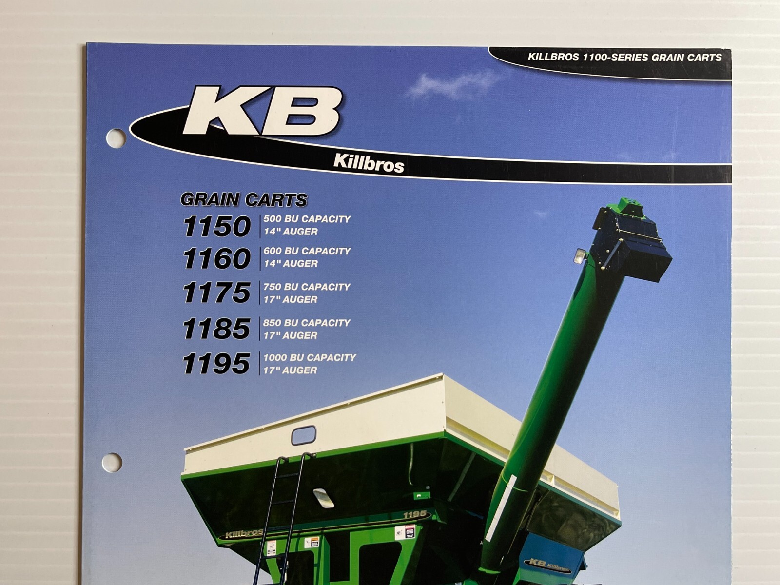 Killbros Model 1150 – 1195 Grain Cart Sales Brochure (Original Brochure) *2008*