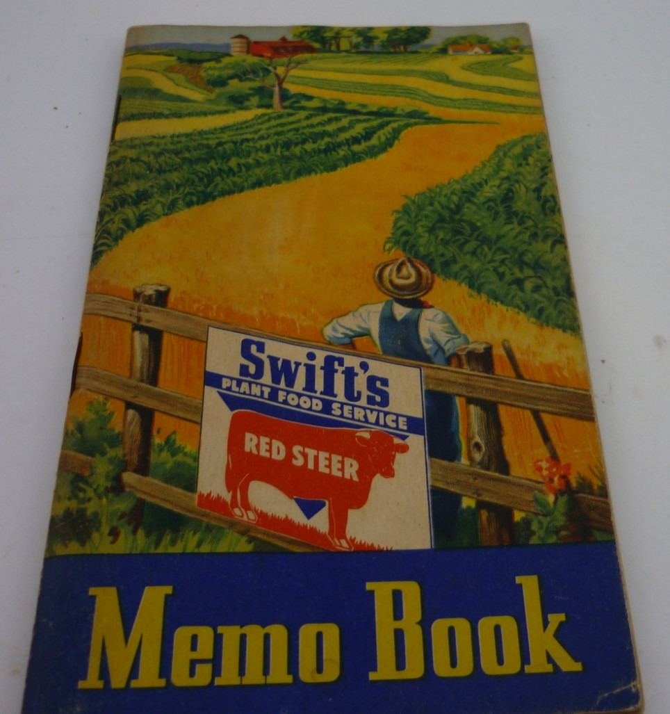 1955 Swift’s Red Steer Memo Book Farm Advertising Fertilizer Calendar