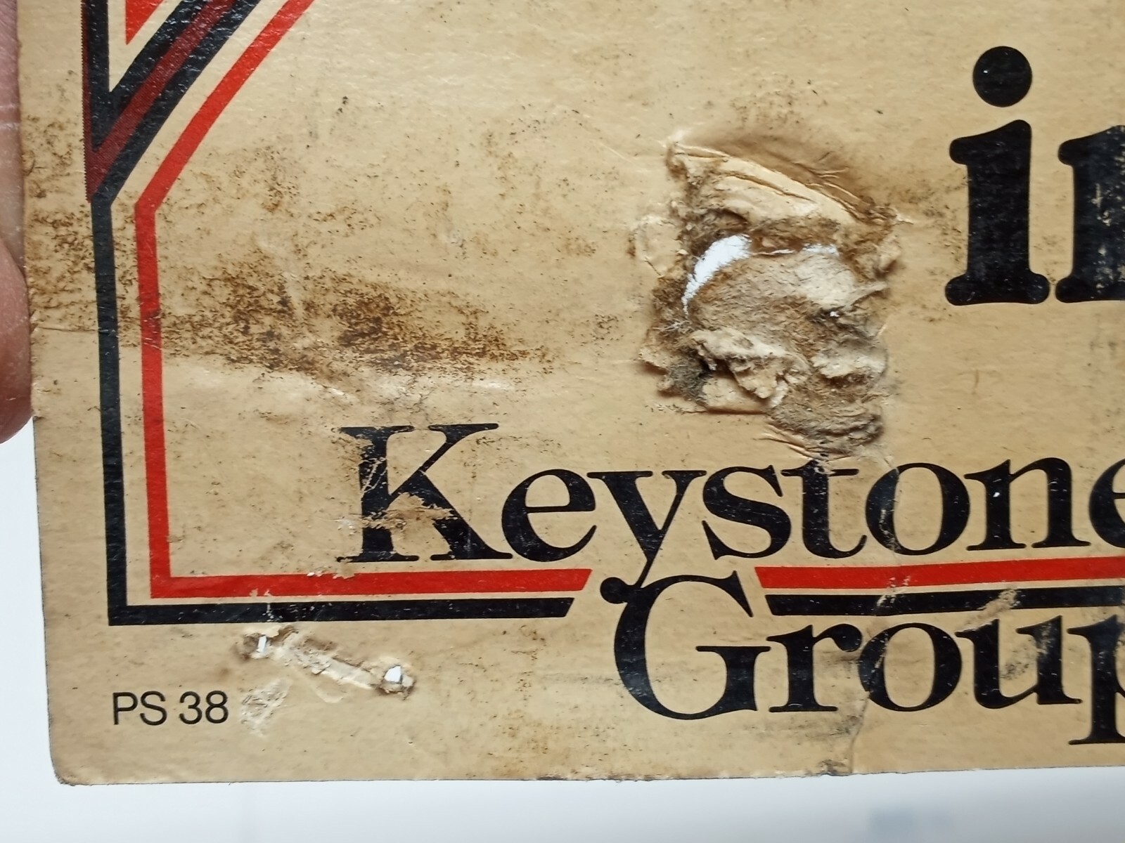 Vtg RED BRAND WOVEN WIRE PAPER SIGN KEYSTONE GROUP FARM FENCE 11.5″x7.25″
