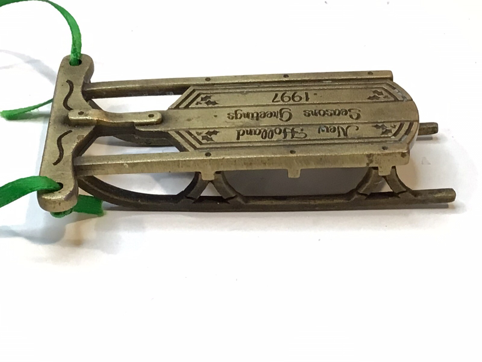 1997 New Holland HOLIDAY PEWTER SLED SpecCast USA Seasons Greetings Advertise