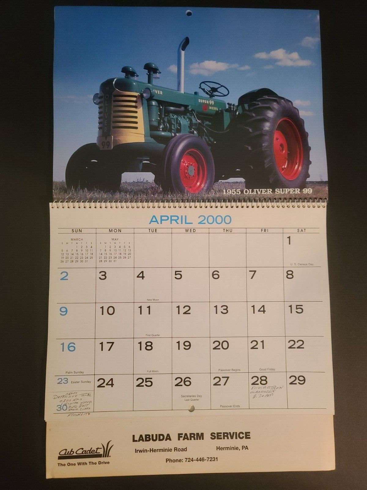 Vintage Year 2000 Labuda Farm Service Herminie Pa Classic Farm Tractors Calendar