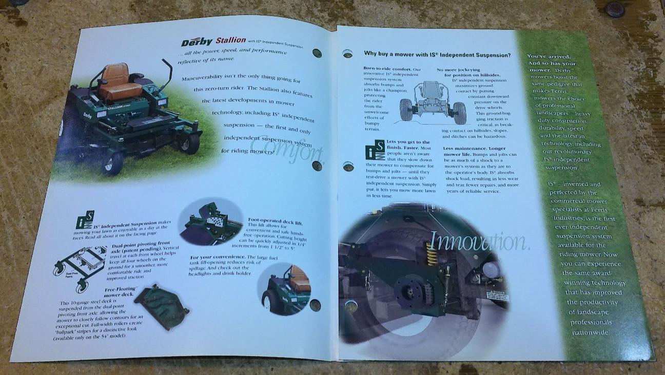 derby commercial mowers foldout brochure in very good shape used