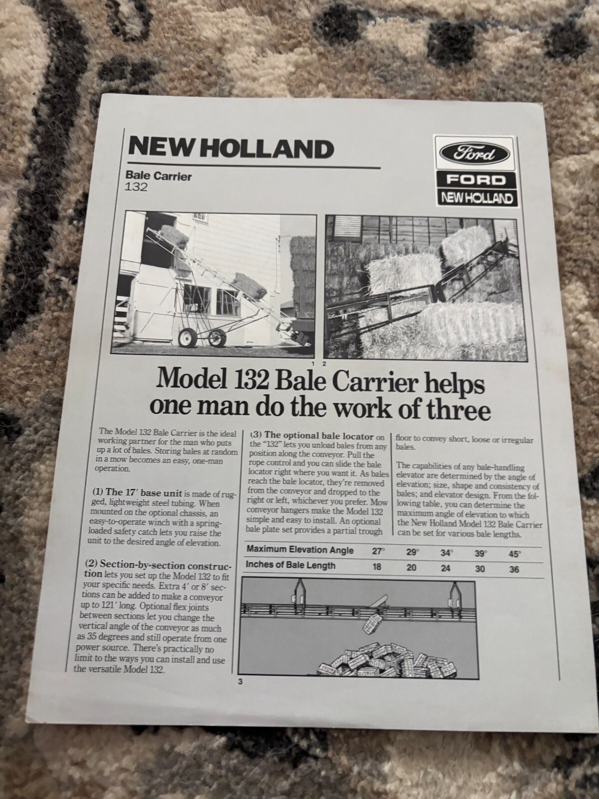 New Holland 132 Bale Carrier Elevator Brochure FCCA25