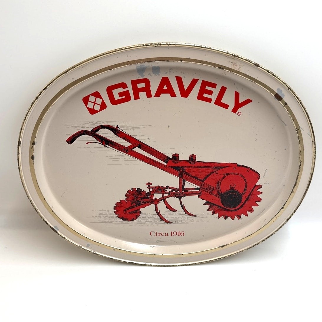 Gravely Metal Advertising Display Tray Walk Behind Tractor Farm Collectible