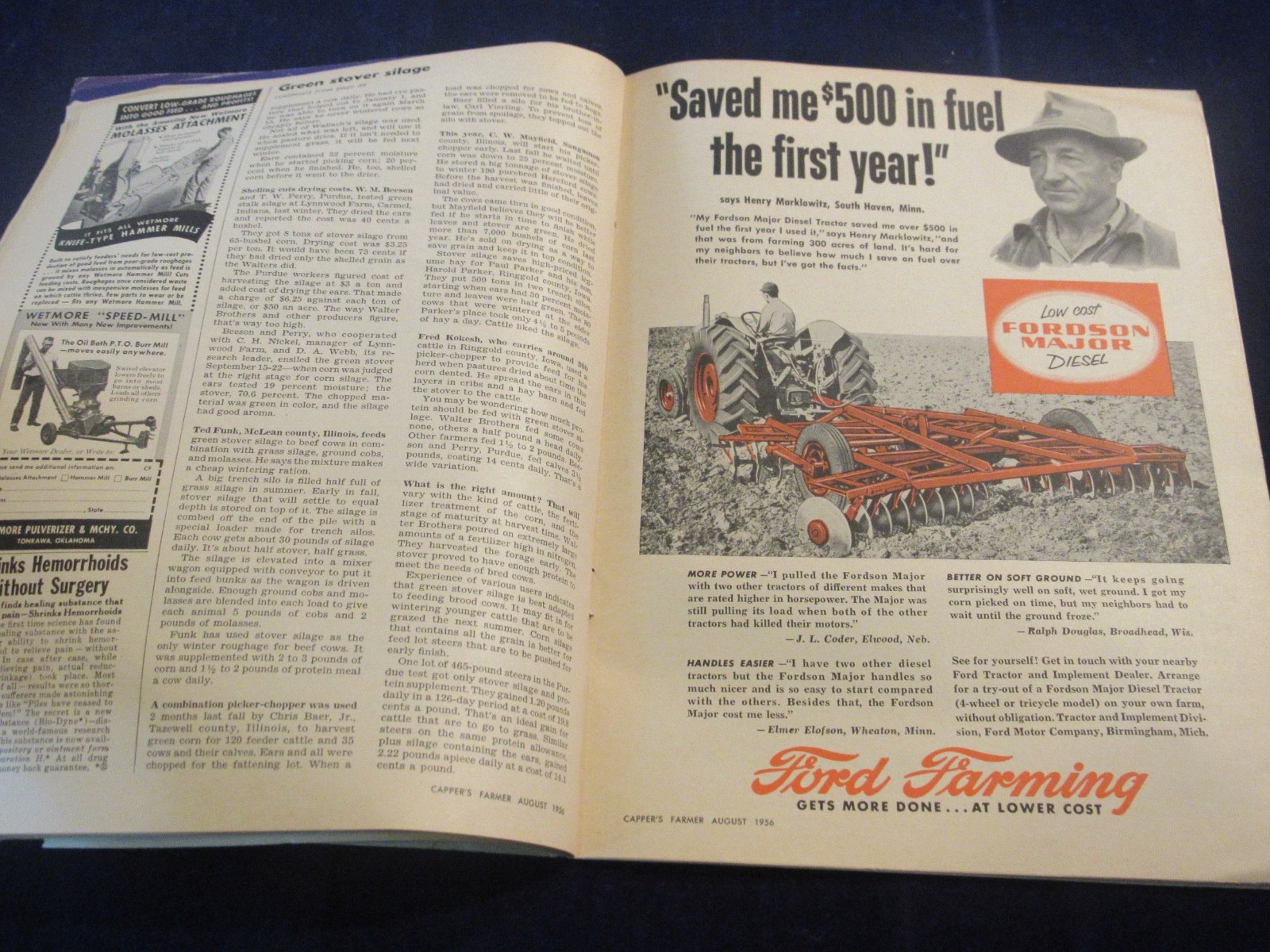 Vintage August 1956 Capper’s Farmer Magazine Machinery & Equipment C632