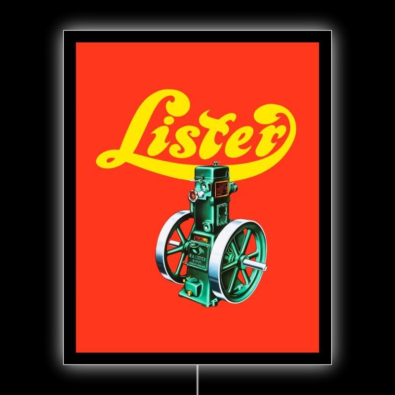 LISTER Portable Engines NEW LED Hanging Lighted Sign: 18×23″