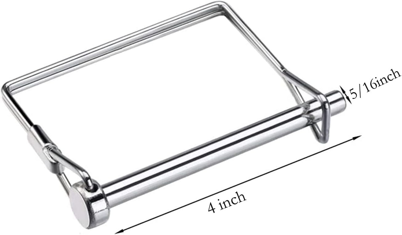 Sunnyway 10 Pack 5/16 Inch Trailer Coupler Pin Set 4 Inch Long Wire Lock Pin PTO