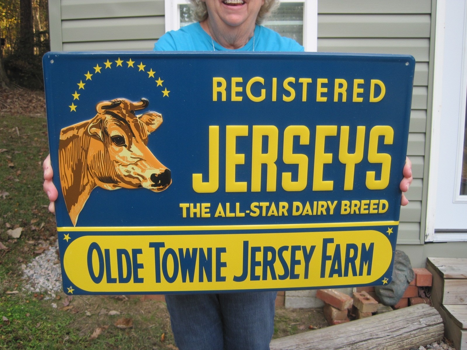 Jersey’s Olde Towne Jersey Cattle Cow Farm Metal Feed & Seed Farm Steel Sign