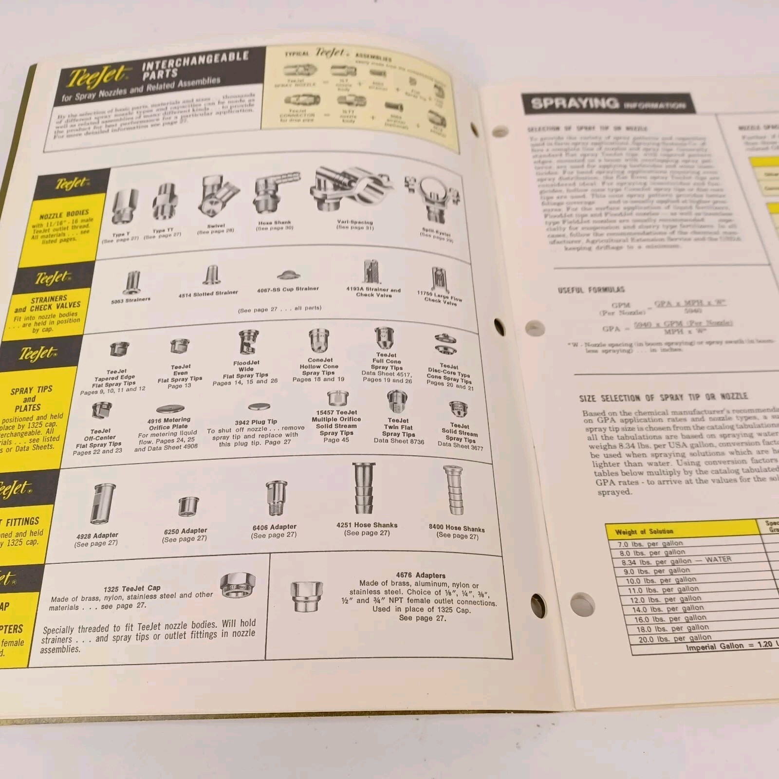 Vintage TeeJet Farming Vintage Catalog 37 Agriculture Spray Nozzles Manual