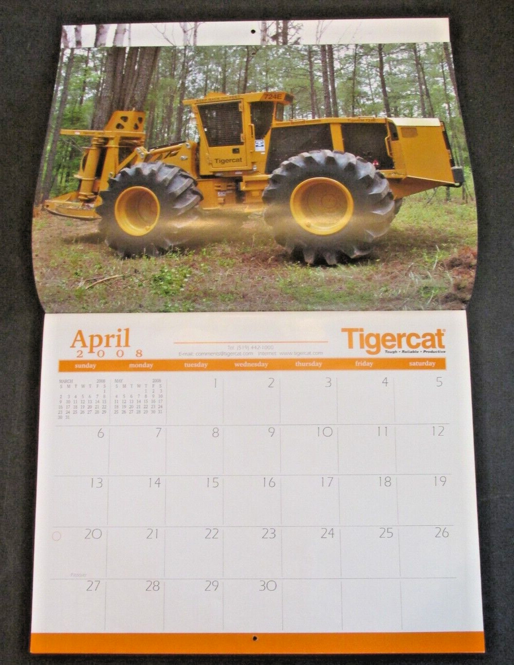 TIGERCAT 2008 Calendar 860c 630c 724e TH575 Dealer AD