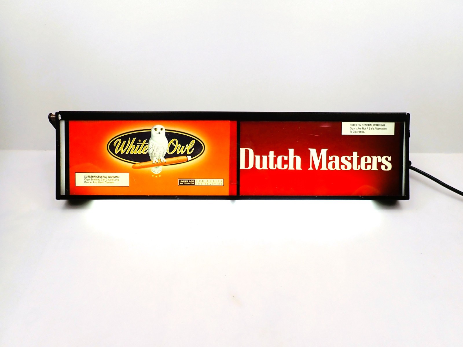Vintage White Owl & Dutch Masters Cigar Lighted Sign Tobacciana Display