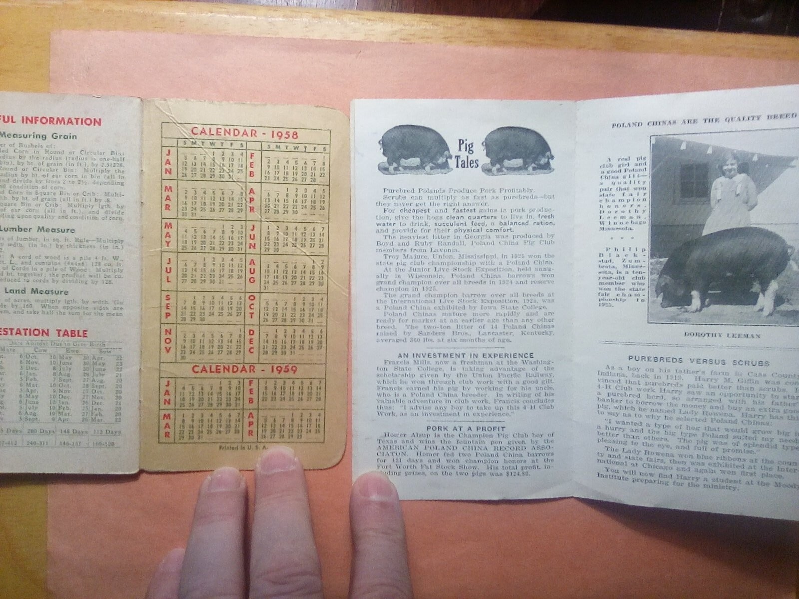 1926 BOYS’ & GIRLS’ PIG CLUBS BOOKLET & 1958 ARMOUR FERTILIZERS BOOKLET