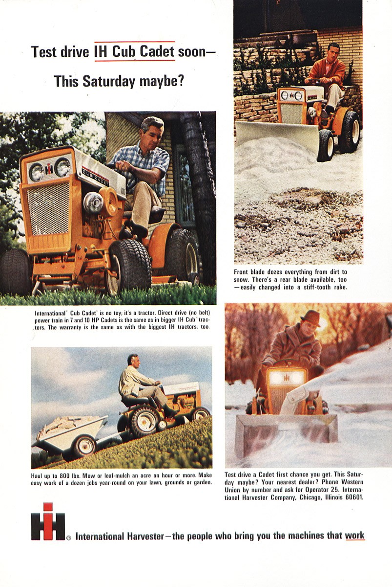 1965 IH Cub Cadet: Test Drive Vintage Print Ad