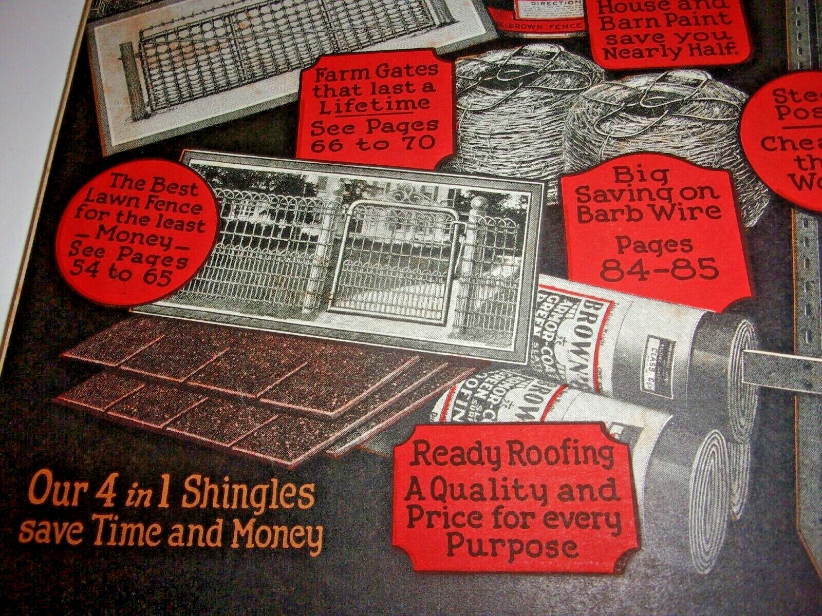 JIM BROWN’S 1925 BARGAIN BOOK CATALOG BROWN’S FENCE & WIRE, CLEVELAND, OHIO