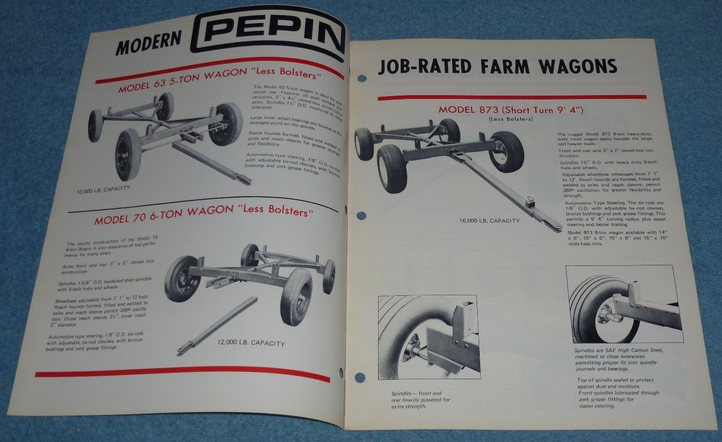 Vintage Pepin Farm Wagons Brochure Model Specs – Northern Wisconsin Mfg Co