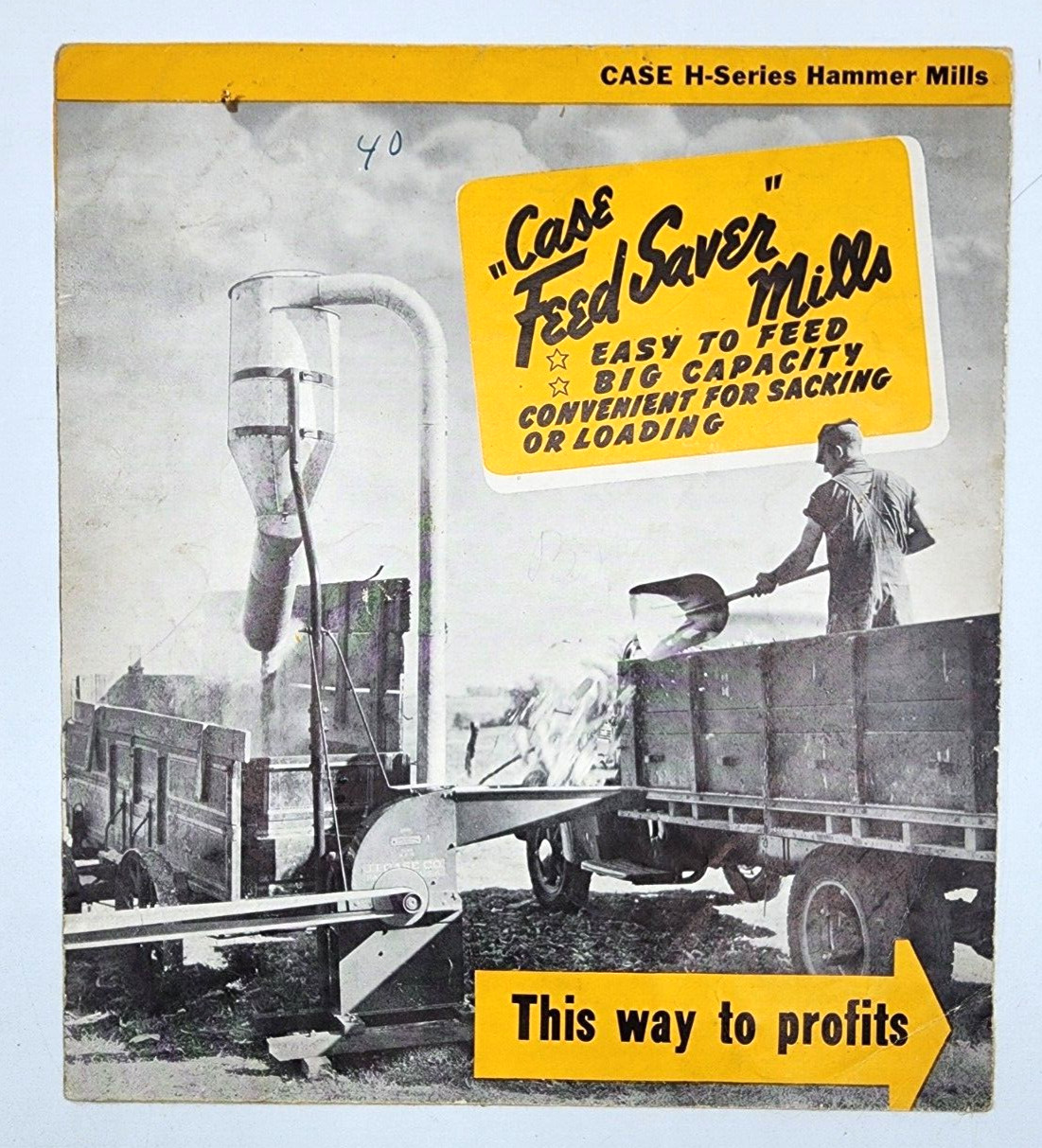 J. I. Case Co H Series Hammer Mills Sales Salesman Brochure Fold Out Vintage