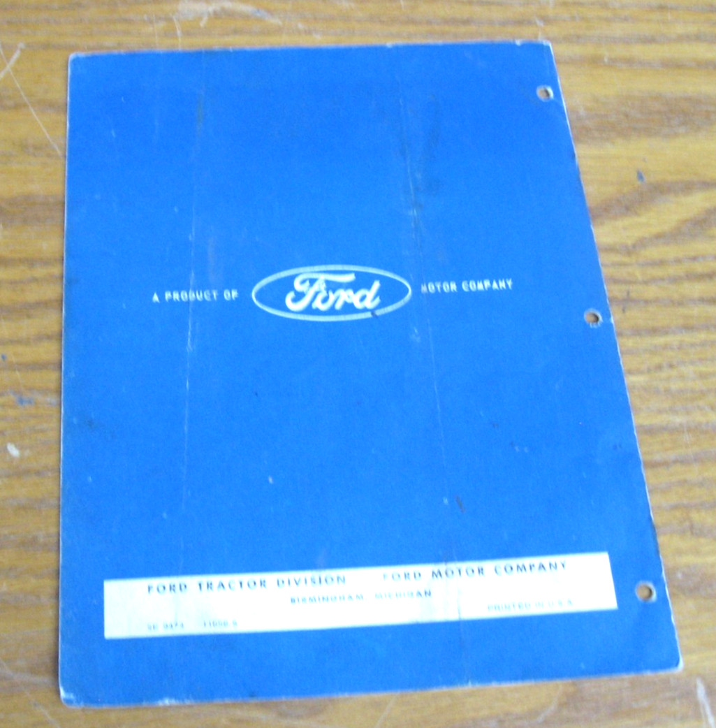 VINTAGE 1965 FORD ROTARY MOWER 36 INCH OWNERS OPERATORS MANUAL