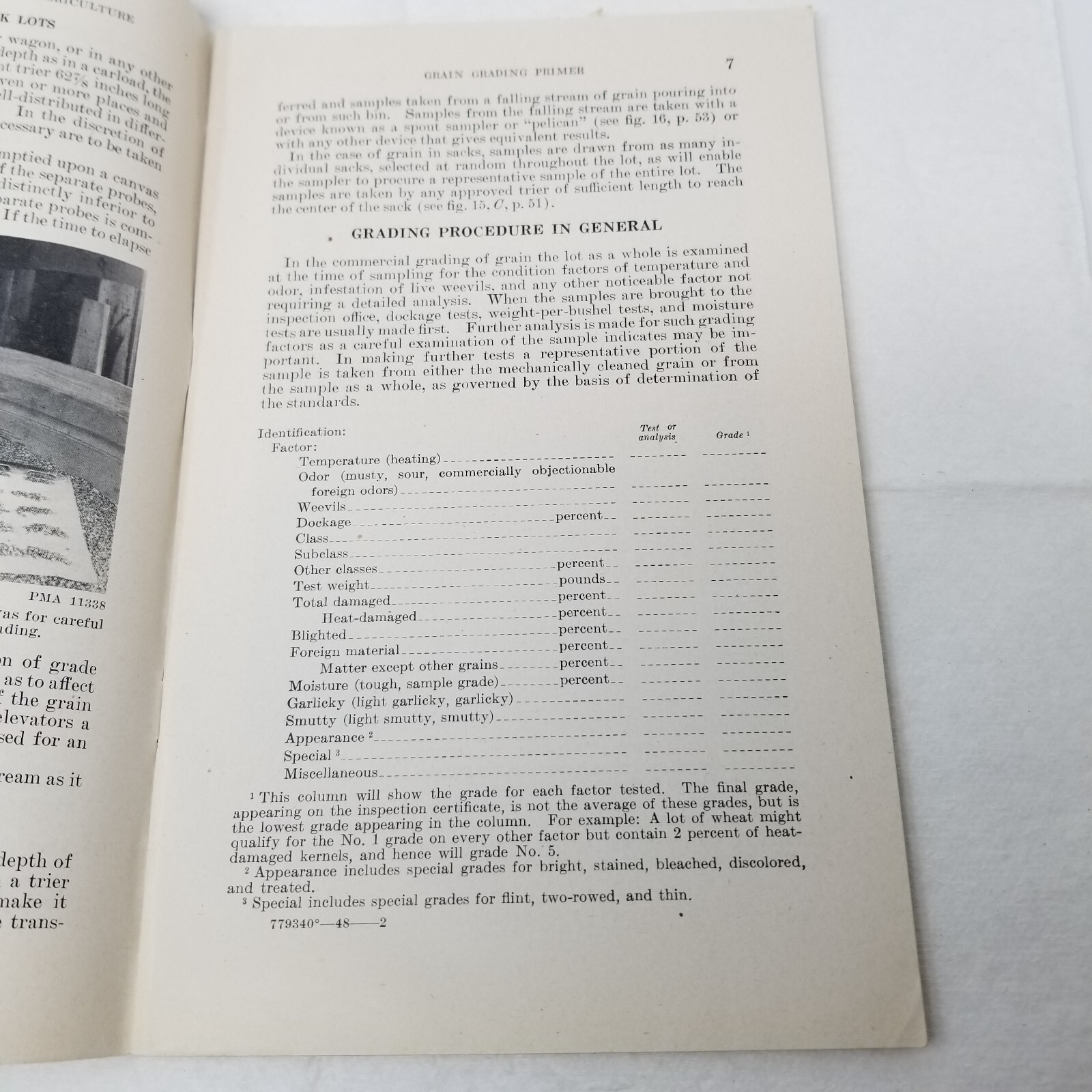 Grain Grading Primer 1948 Farmers’ Bulletin Booklet 325 USDA Photos Charts