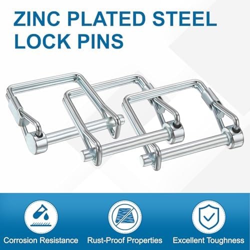 2 Pcs Trailer Coupler Pins, 1/4″ x 3.2″ (6.3mm x 80mm) Safety Wire Lock Hitch Pi