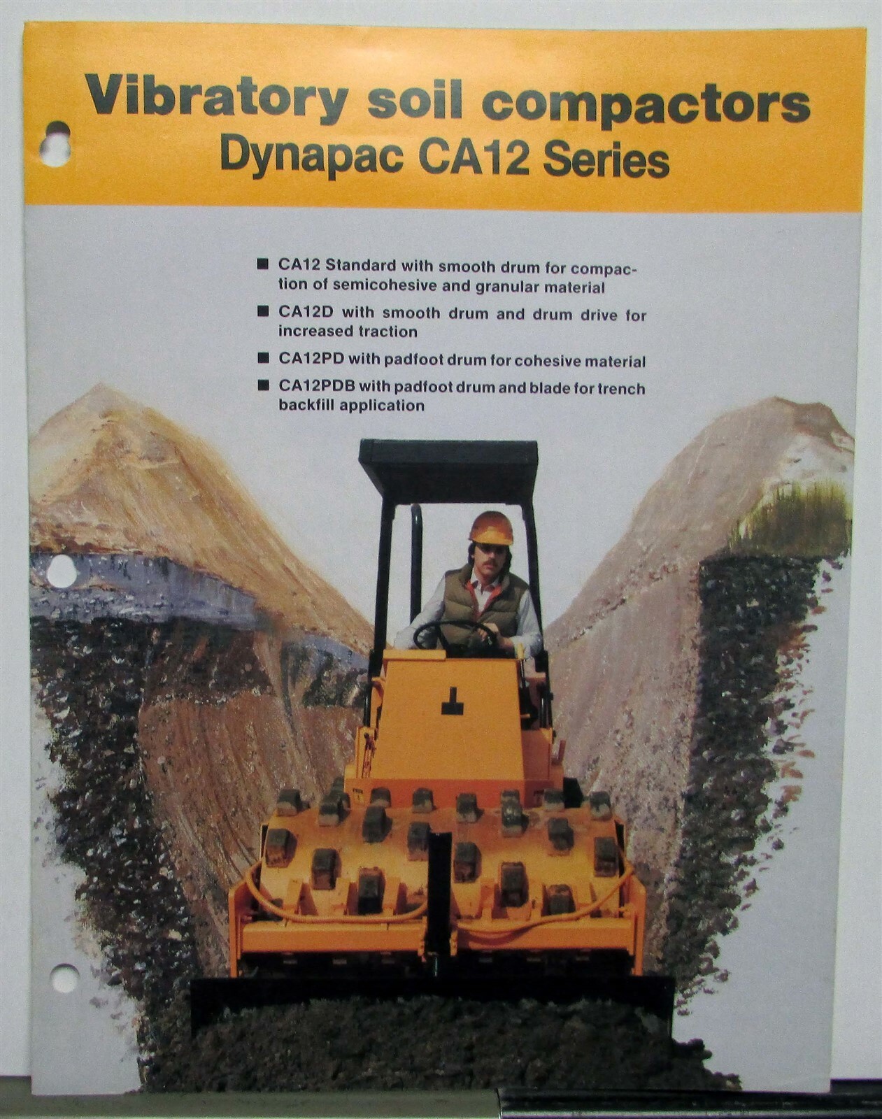 1984 Dynapac CA12 Series Vibratory Soil Compactor Specs Construction Brochure