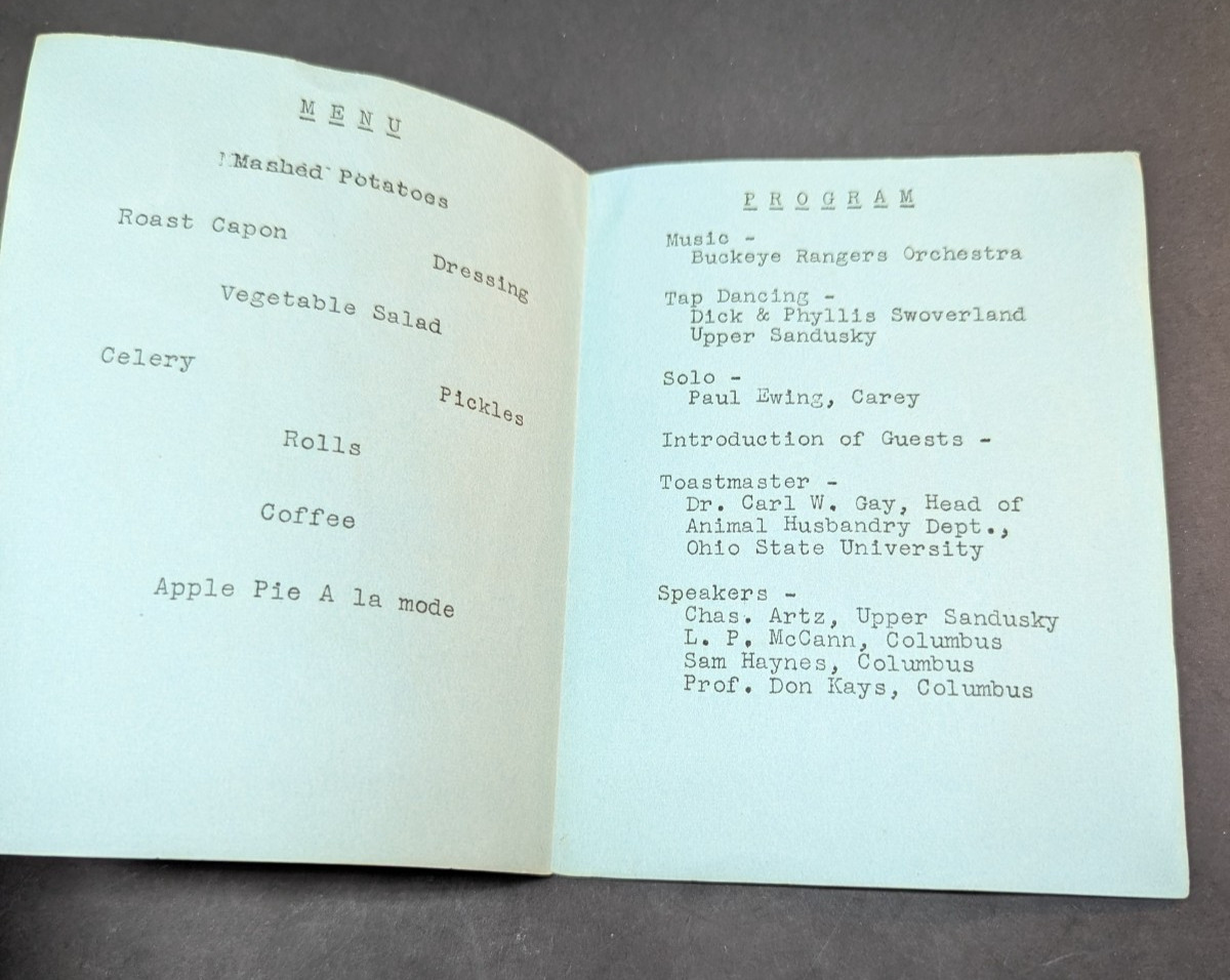 Wyandot County Horsemen’s Banquet held in Upper Sandusky Ohio February 1937 VTG