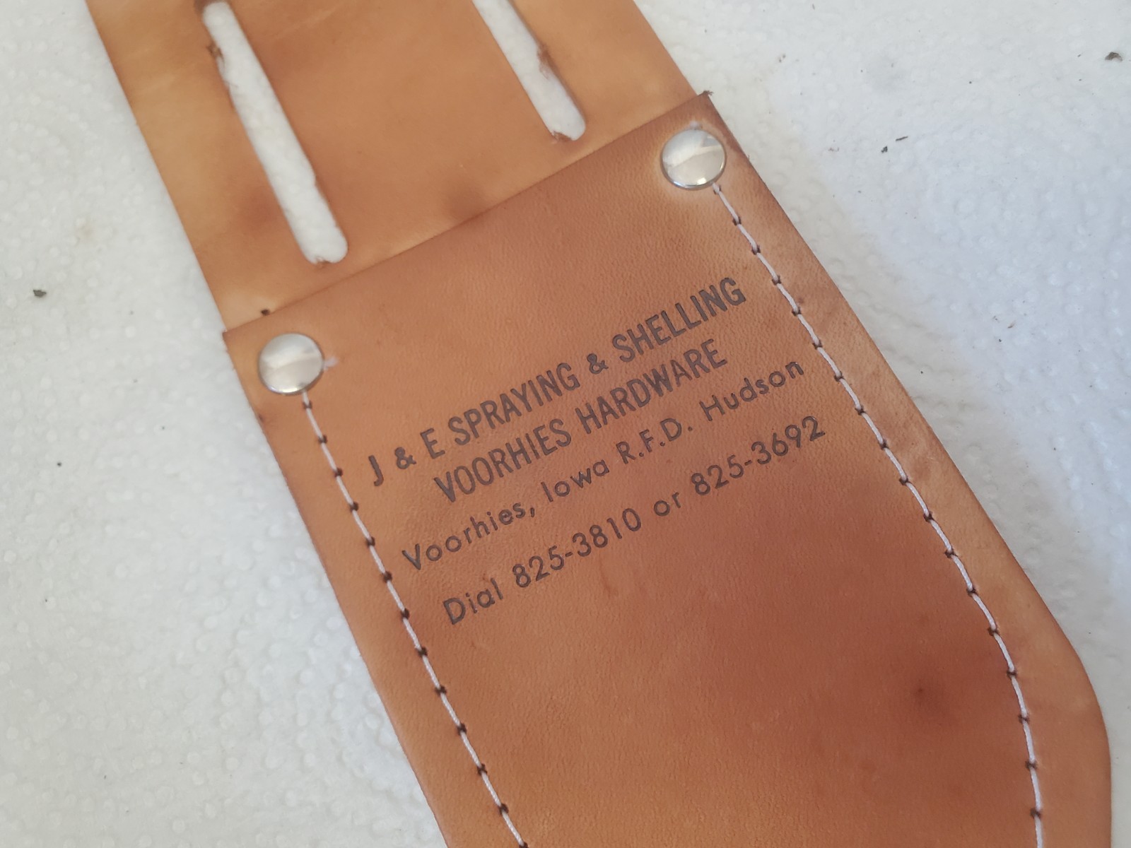 8″ Leather Pliers Holster J & E Spraying & Shelling Voorhies Hardware Iowa Tool