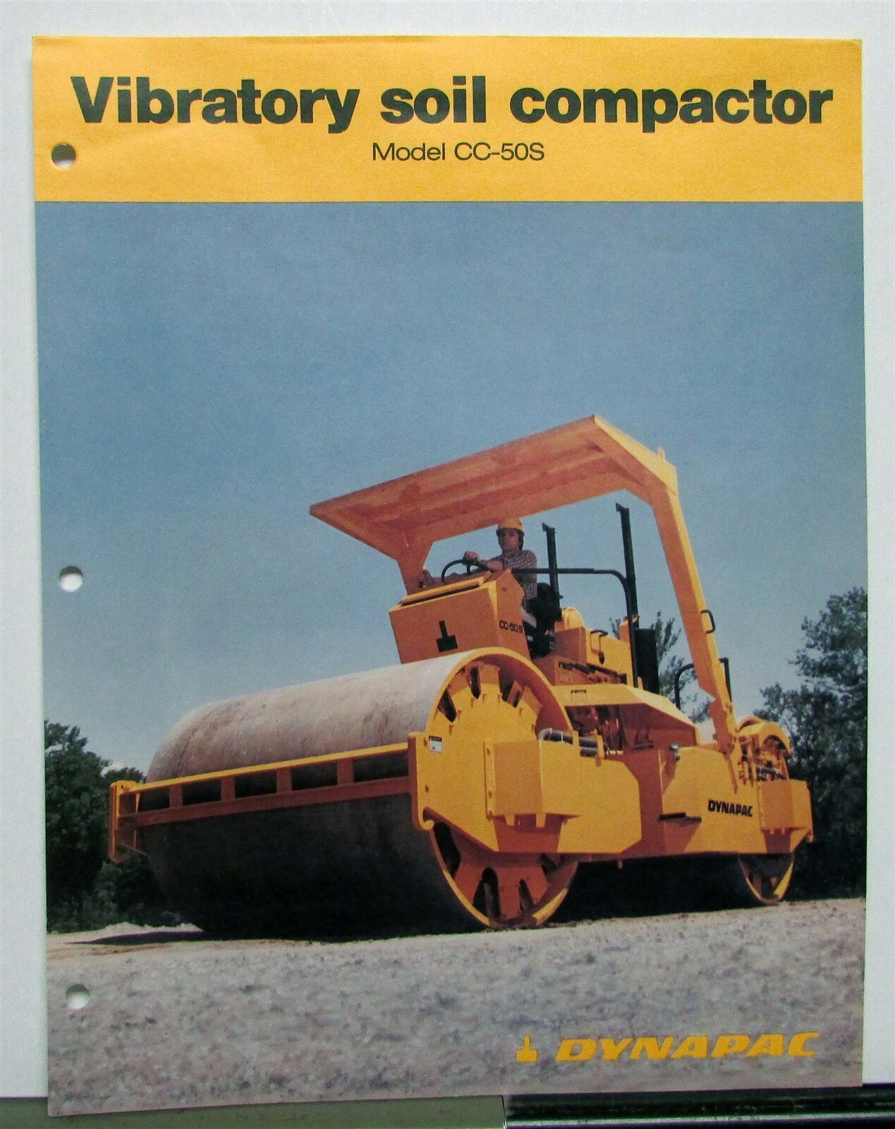 1981 Dynapac CC-50S Vibratory Soil Compactor Specs Construction Sales Data Sheet