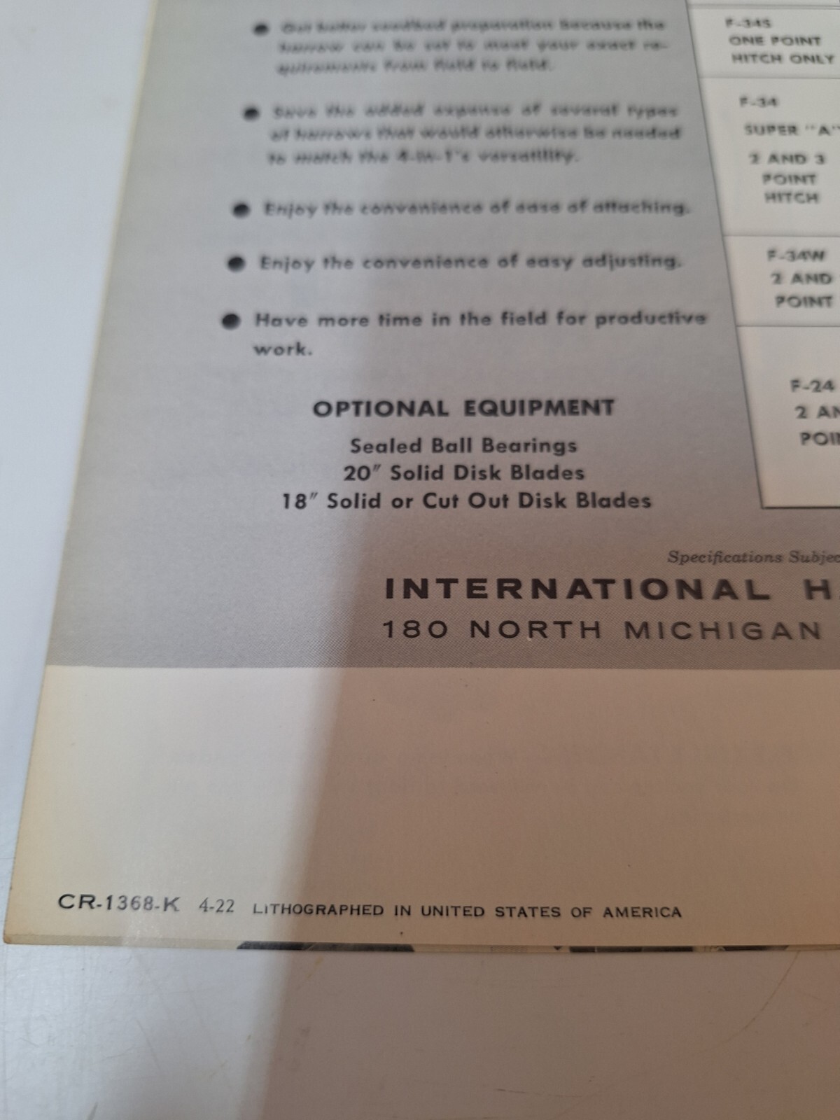 Ih International Harvester McCormick Fordmac Tandem Disk Harrows Brochure