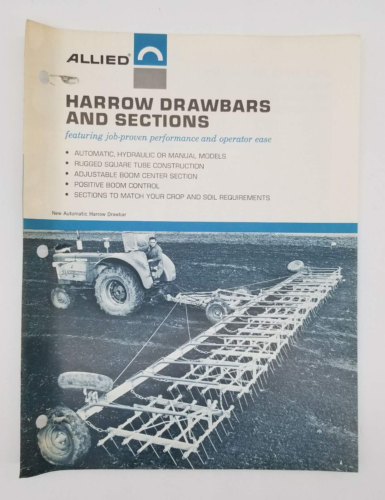 Vintage Allied Harrow Drawbars & Sections Sales & Dealer Advertising Brochure