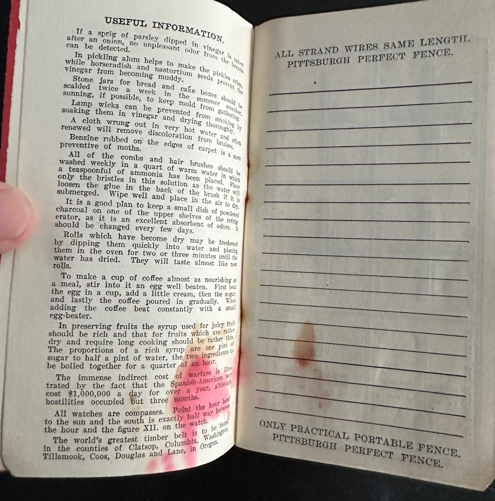 Lot of 2 Pittsburgh Steel Wire Fence Pocket Memorandum Notebooks Chambersburg PA
