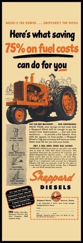 Sheppard Diesel Tractors NEW Sign, 16″ x 48″ USA STEEL XL Size – 8 POUNDS