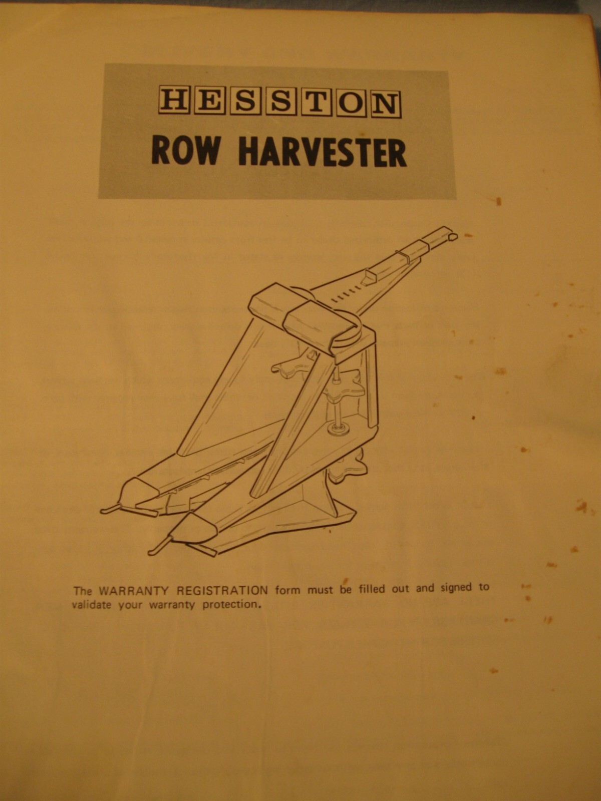 Vintage Operator’s & Owner’s Manuals for the Hesston Row Harvester