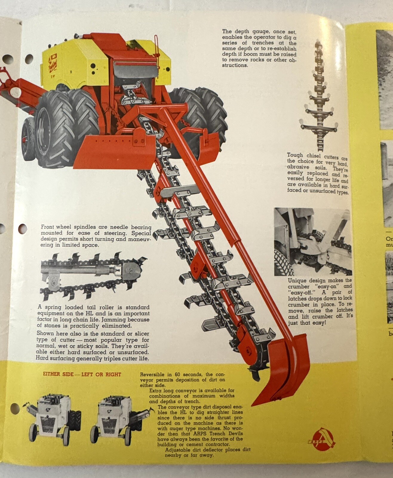 Vintage 1970’s ARPS Model HL Trench Devil Dealer Sales Brochure