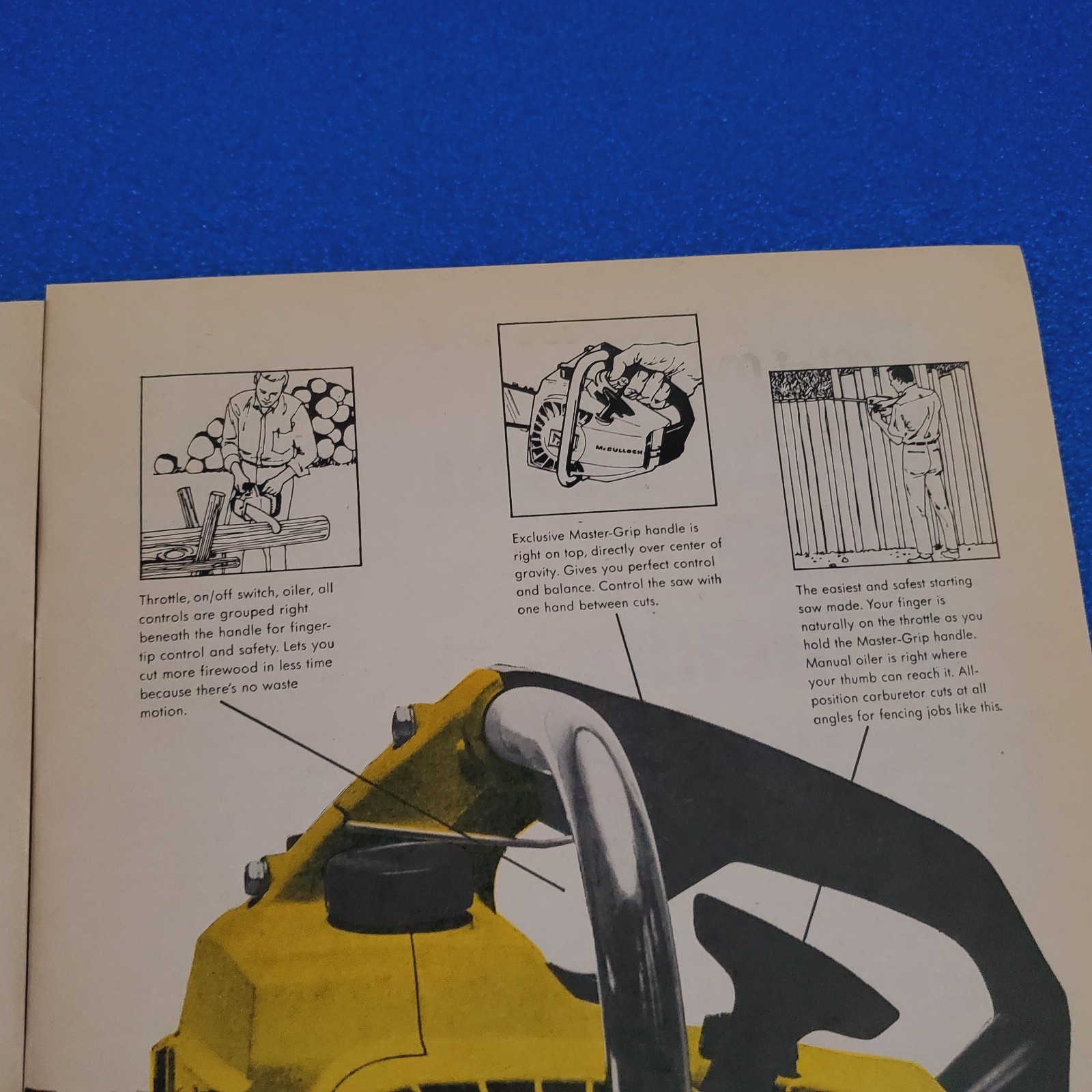 1970 McCULLOCH MINI MAC 6 CHAIN SAW ORIGINAL 2 PAGE PRINT AD “GETS THE JOB DONE”