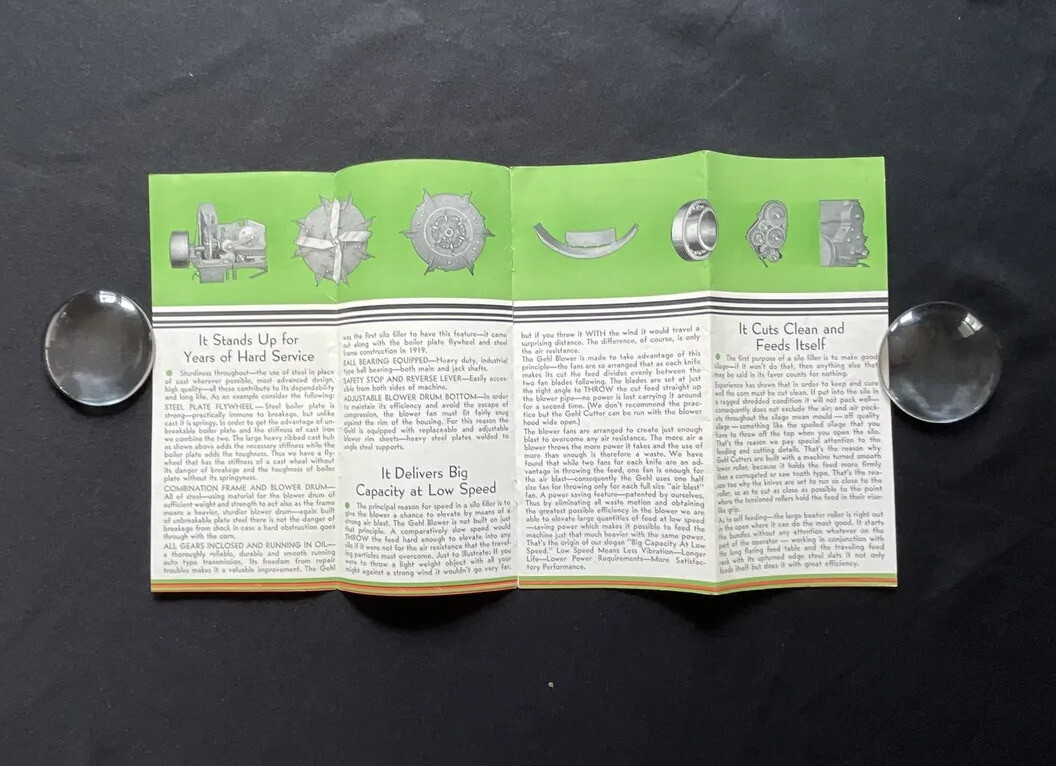 1935 Gehl Ensilage and Hay Cutters Brochure Farm Equipment West Bend Wisconsin